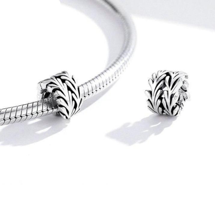 925 silver jewellery spacer Alune with oxidized finish and natural forms | Asttery