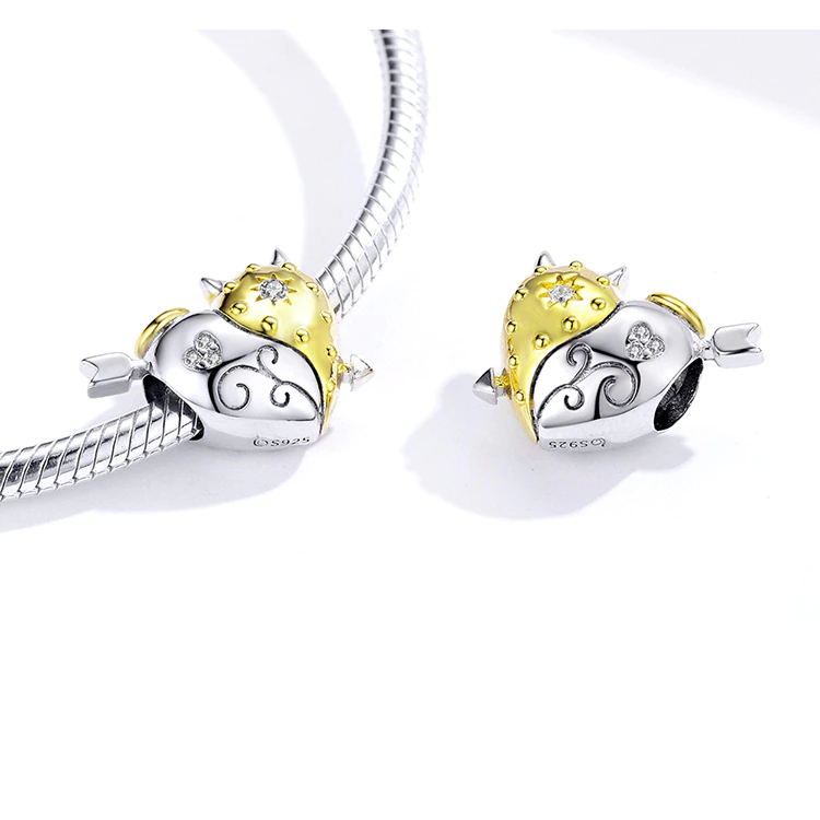 Dualité charm on bracelet, symbol of light and shadow in delicate elegance, Asttery