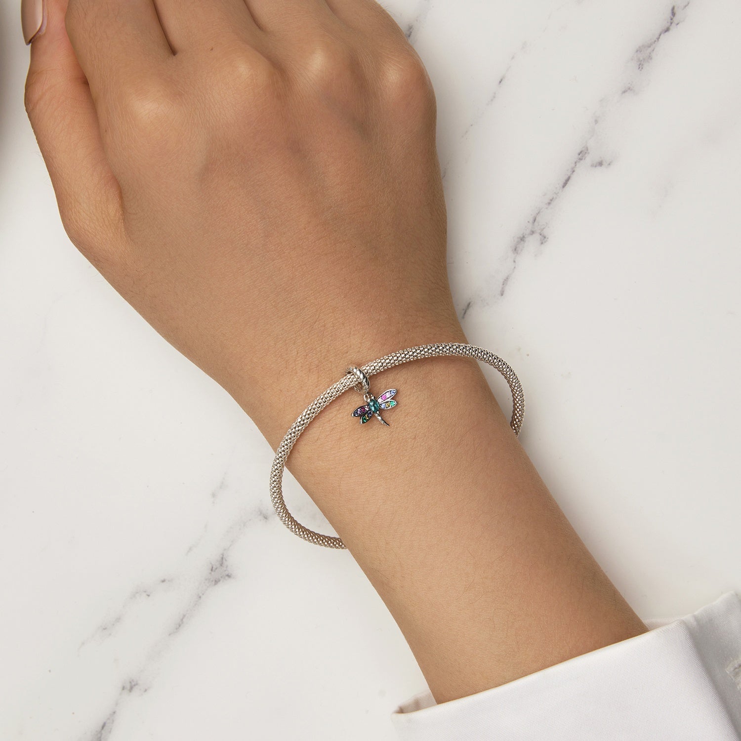 925 sterling silver dragonfly dangle charm | Draelin by Asttery