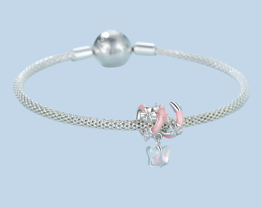 925 silver Elvien jewellery with butterfly pendant and cubic zirconias | Asttery