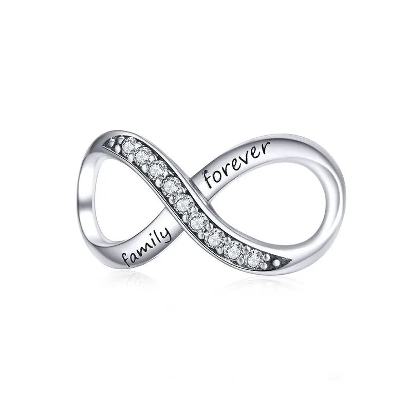 Atherys infinity charm in 925 sterling silver with cubic zirconia | Asttery