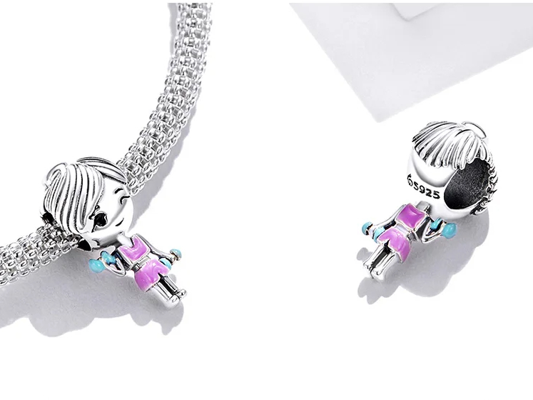 Fitness-inspired Vintari charm in sterling silver with vibrant finish | Asttery
