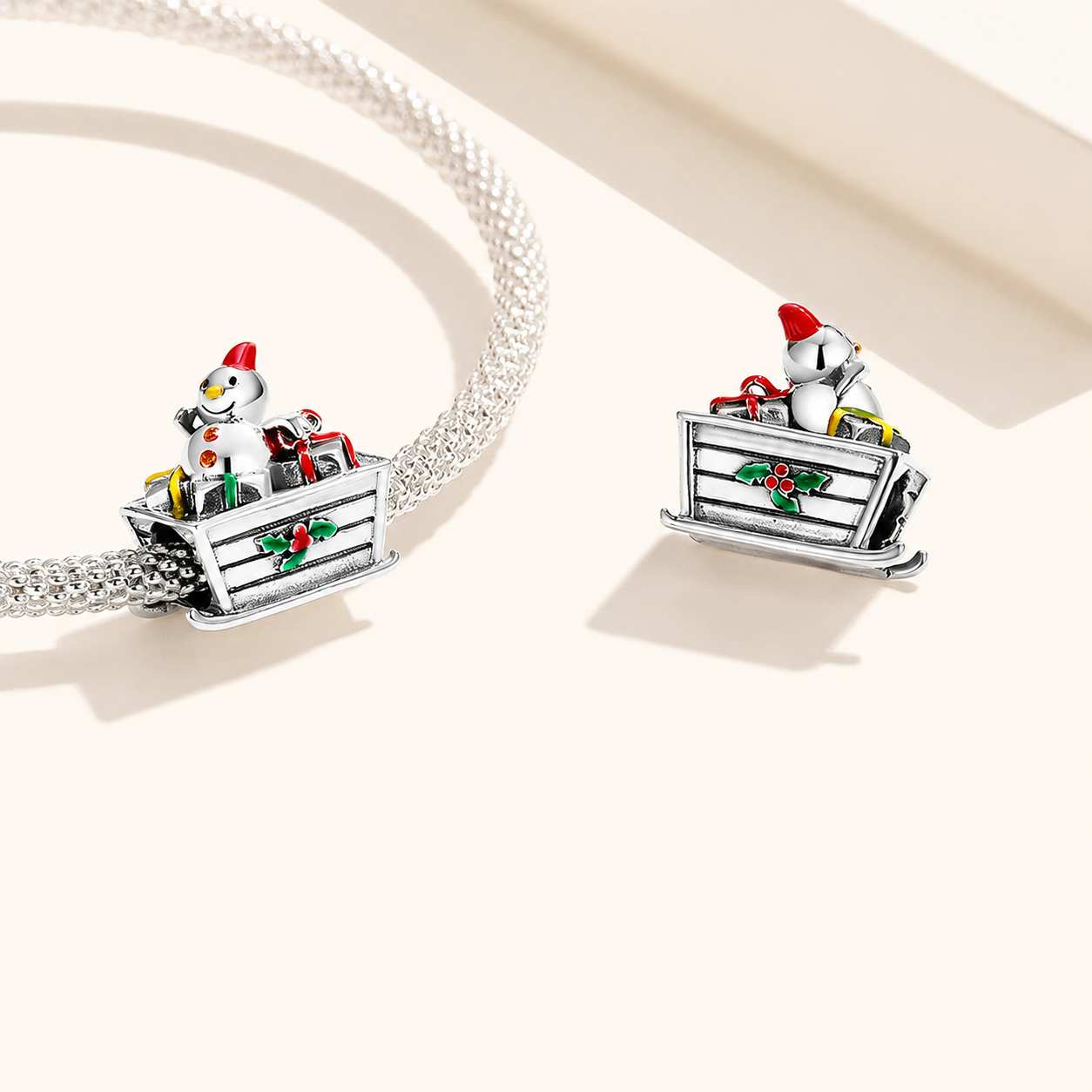 Flokim charm on a bracelet, symbolizing festive joy, lightness, and winter magic | Asttery