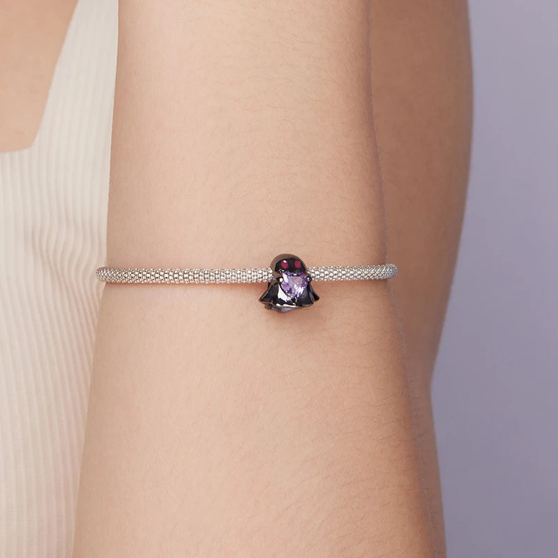 Maviel is a ghost charm in black-plated 925 silver