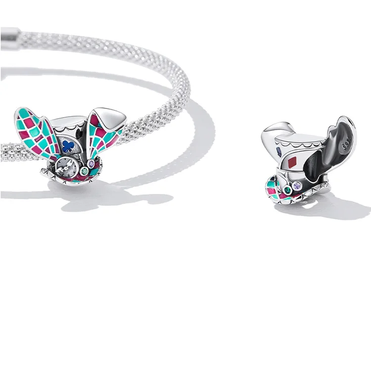 Playful fantasy hat charm with multicolor accents and sparkling cubic zirconias| Asttery