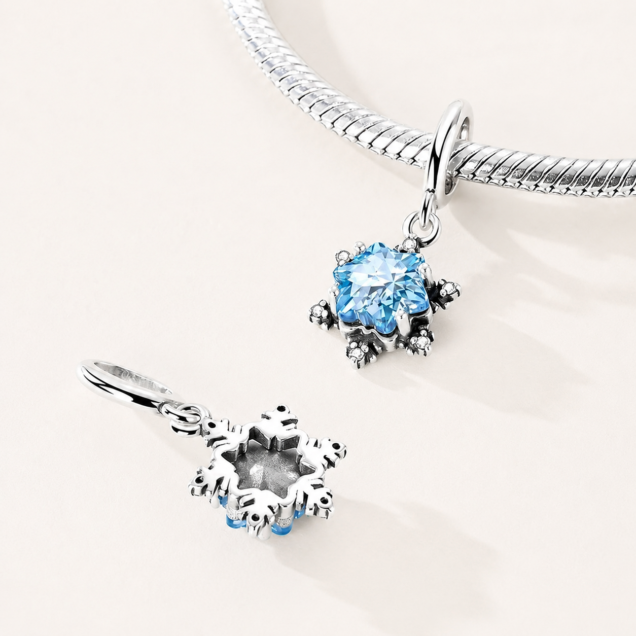 Iskar charm on a bracelet, shining like a winter star that never melts | Asttery