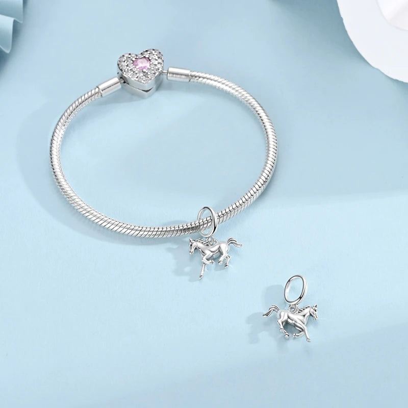 Kairun horse charm styled on a silver bracelet | Asttery