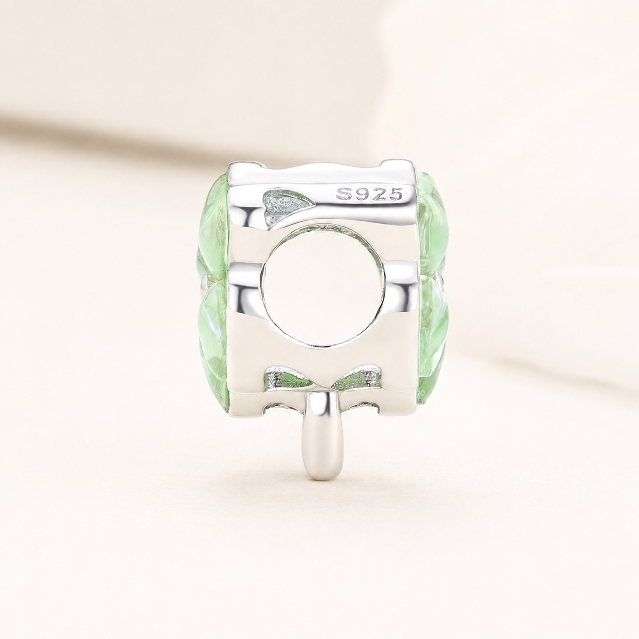 925 Silver charm bead , symbolizing serenity and gentle luck | Asttery
