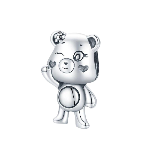 925 sterling silver charm Minlli shaped like a bear with enamel details | Asttery