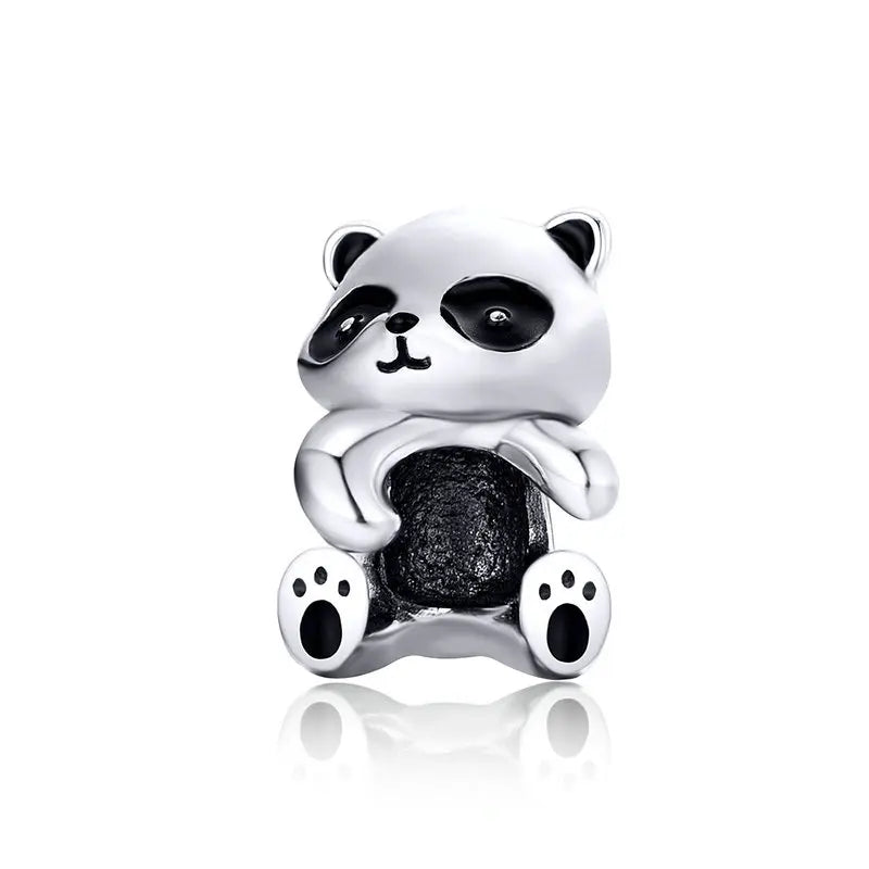 Auroki sterling silver panda charm with black enamel – Asttery