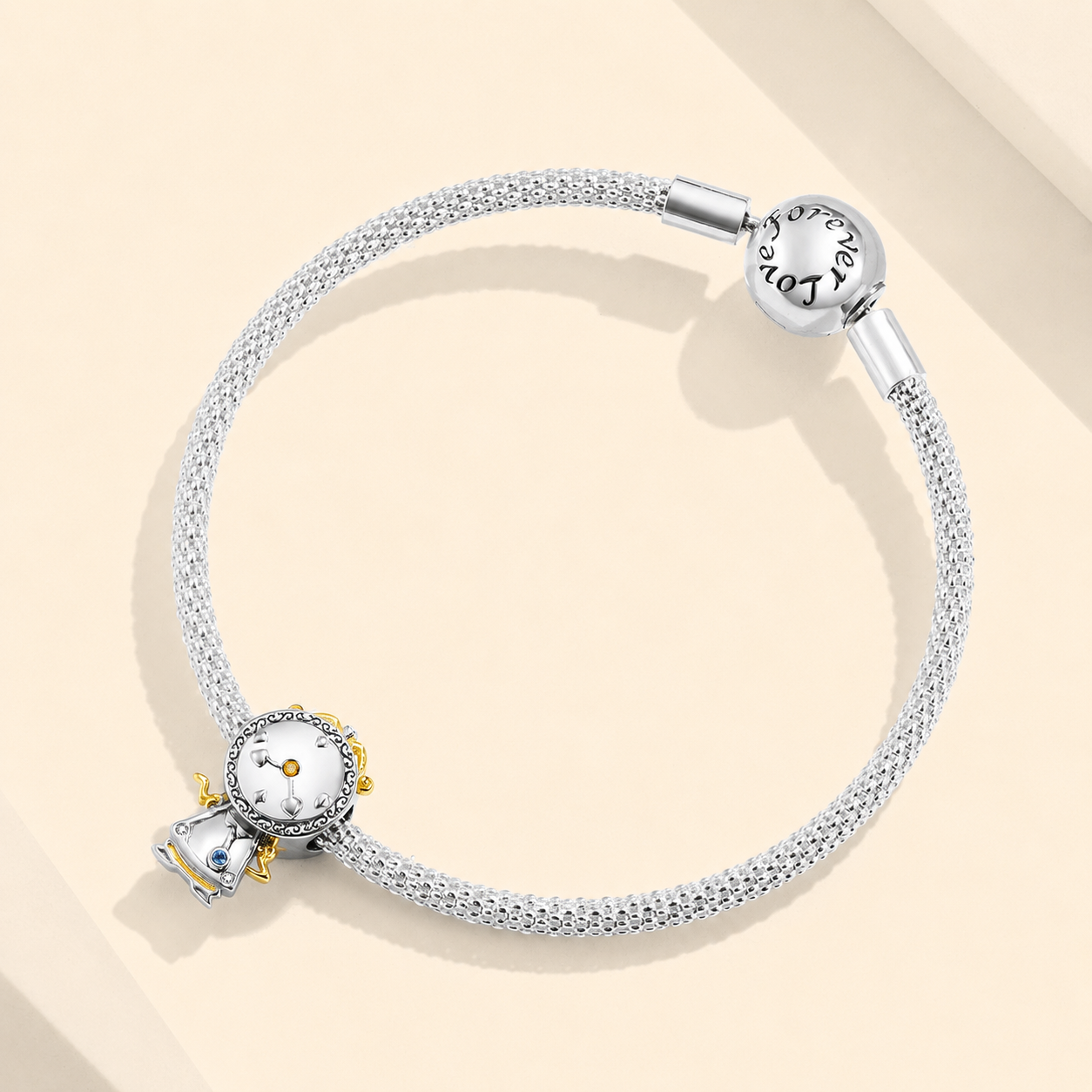 Candelabra dangle charm shown on a silver bracelet | Illunor by Asttery