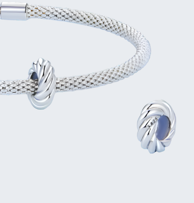 Minimalist silver spacer bead in polished finish | Asttery