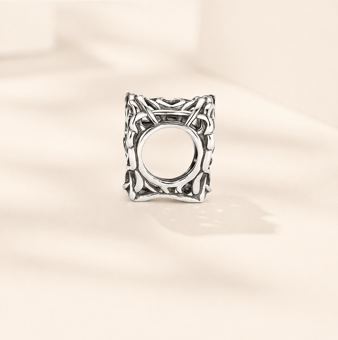 925 sterling silver double horse heart charm bead with intertwined design | Asttery
