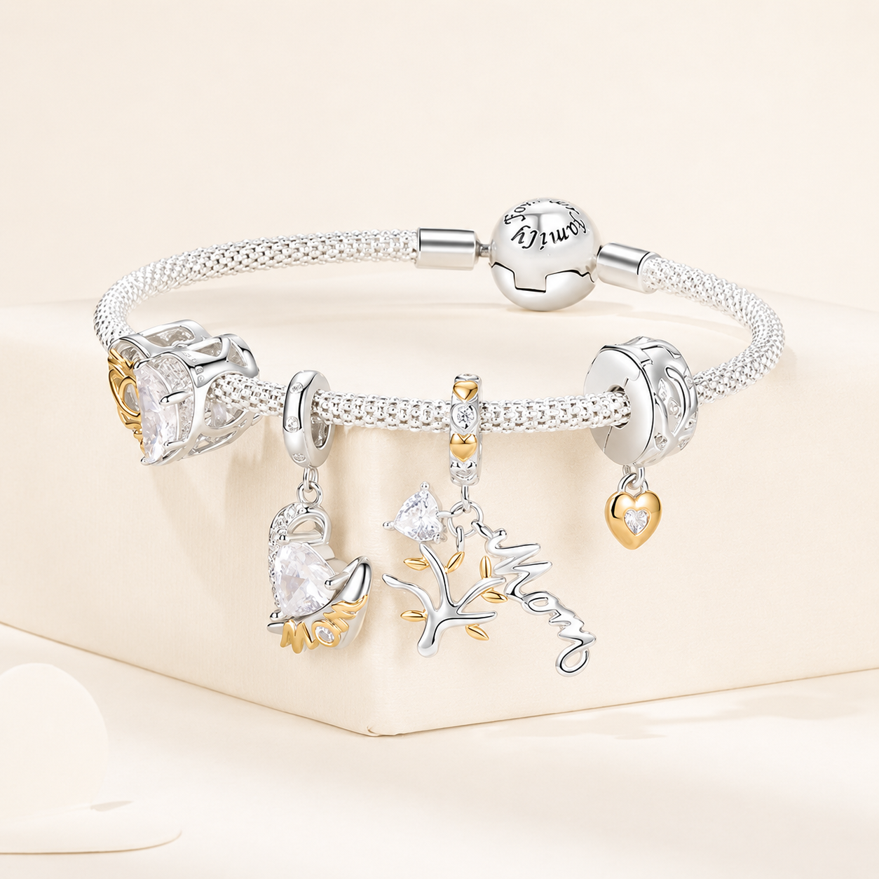 Veris family tree charm on bracelet symbolising love, roots and connection | Asttery