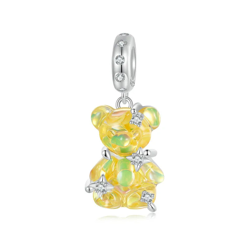 925 Sterling Silver Charm – Amie with yellow resin and zirconia | Asttery