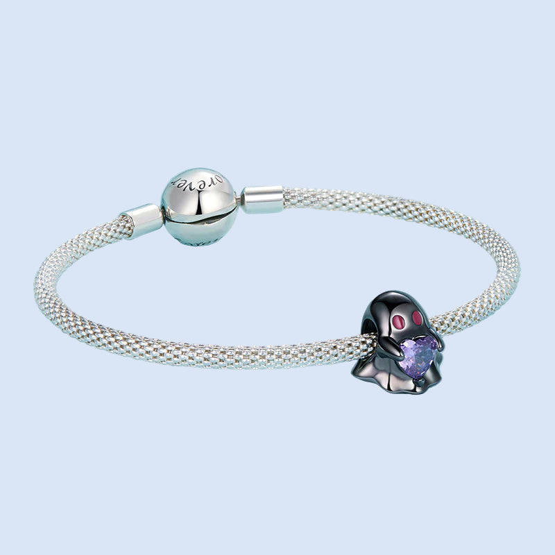 Ghost Charm in Black-Plated Silver | Maviel by Asttery