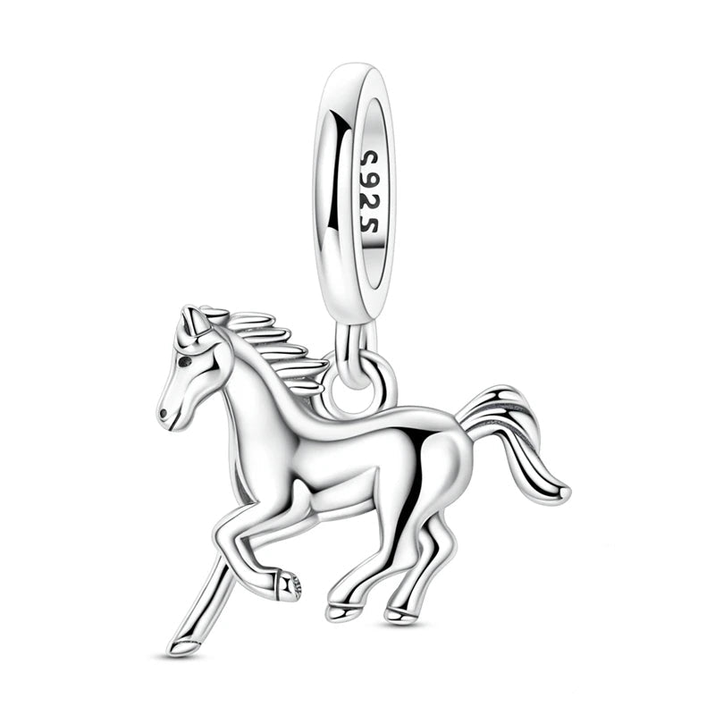925 sterling silver horse dangle charm | Asttery