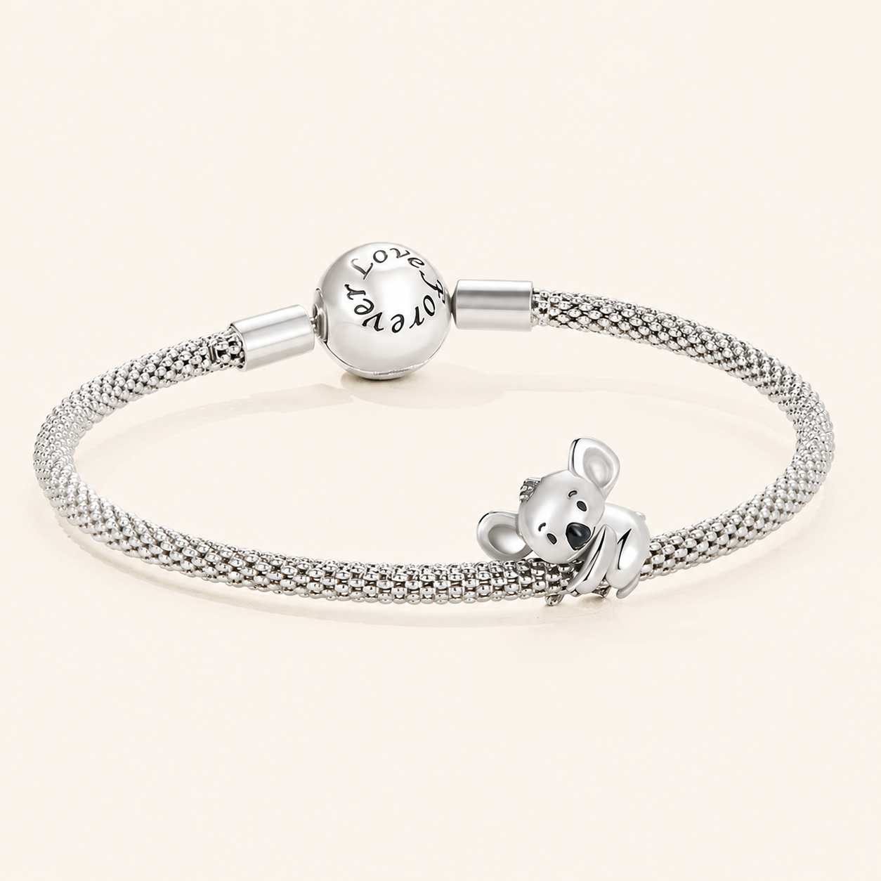 Side view of the Koanari koala charm showing sculpted ears  | Asttery