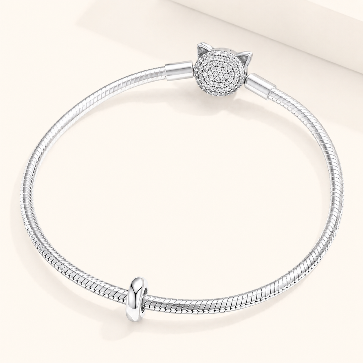 Minimalist silver spacer charm Vireen | Asttery